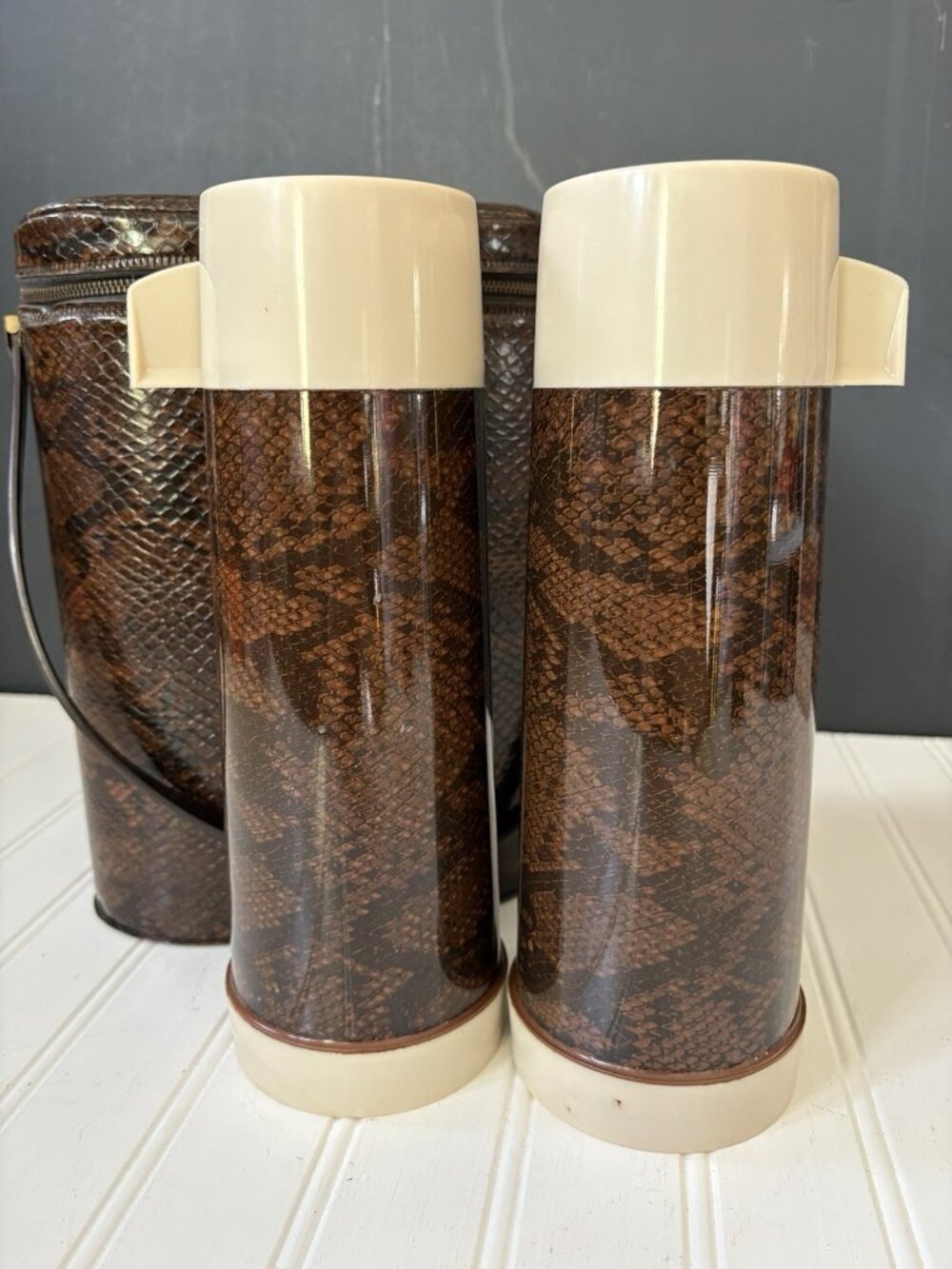 Vintage Aladdin Snake Skin Thermos & Matching Lunch Bag - The Sophisticate